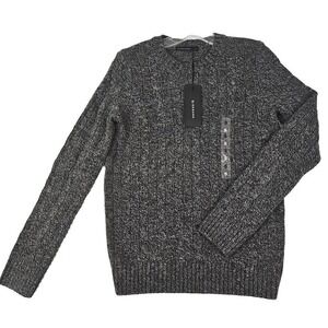 Giordano ~Ladies Size S~ Twist Charcoal Sweater Pullover Wool Blend NWT.